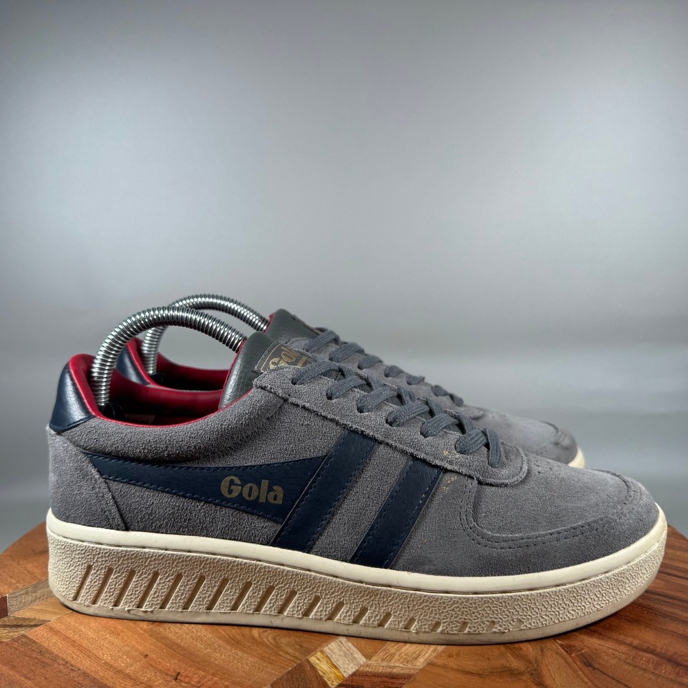 Gola Grandslam Suede Grey Navy Red Low Top Sneakers Womens 8 CMA589
